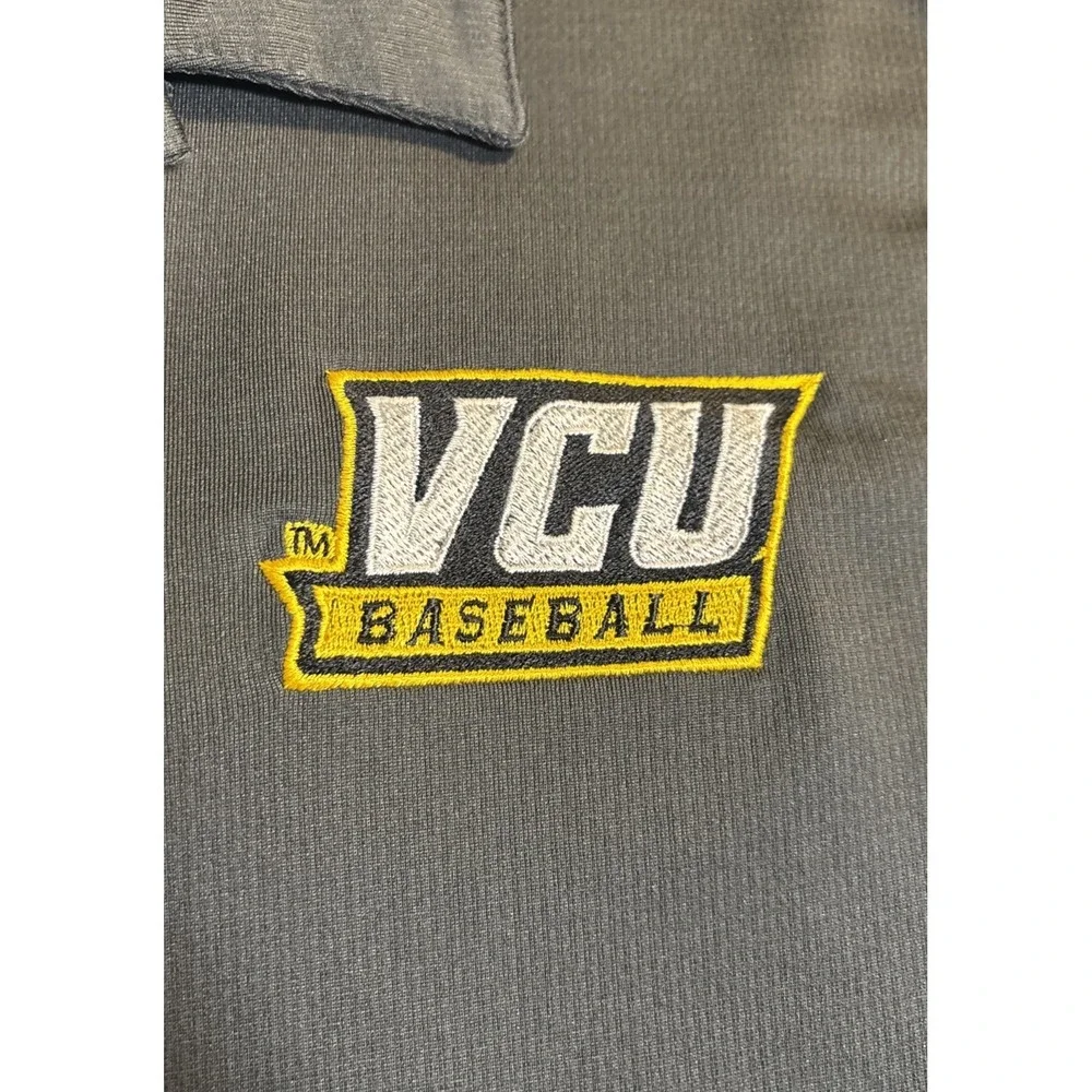 Nike Men's Short Sleeve Polo Shirt VCU Baseball Logo Black Size XL